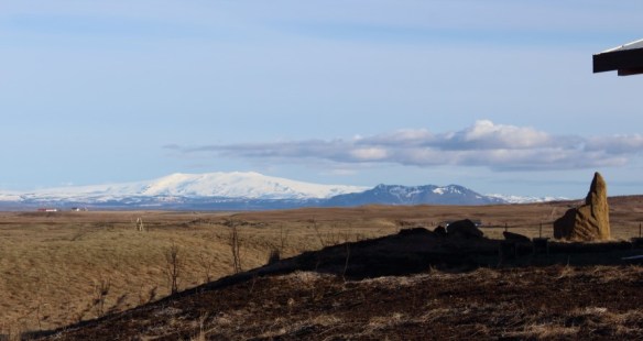 Útsýni til Eyjafjallajökuls og Þríhyrnings frá Grámosum