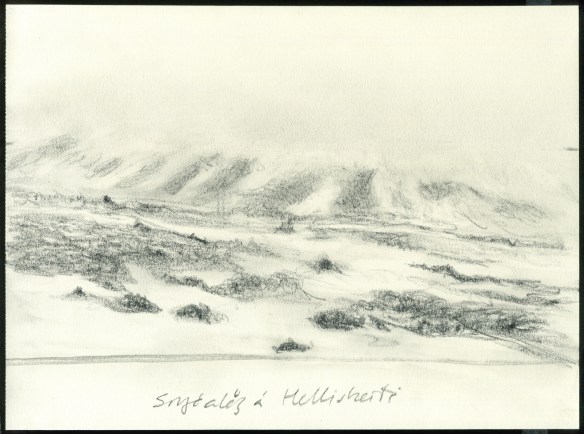 Snjóalög á Hellisheiði 21x28 2018
